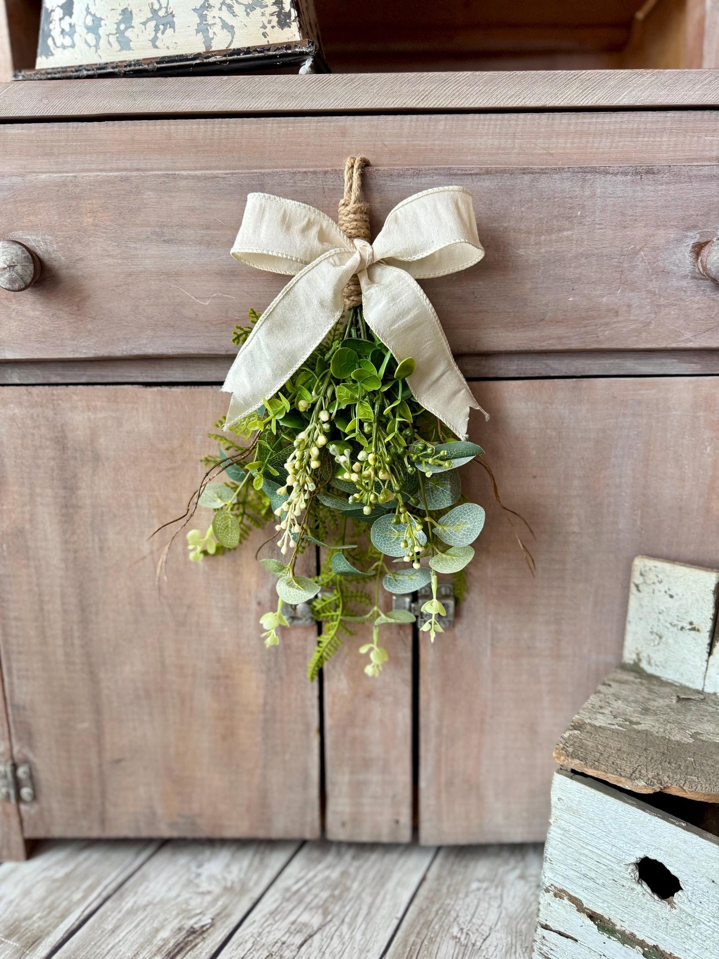 NEW 2025! Greenery Swag Wreath, Spring Swag, Eucalyptus Berry Door Swag, Fern Wreath, Mothers Day Swag, Wildflower Decor