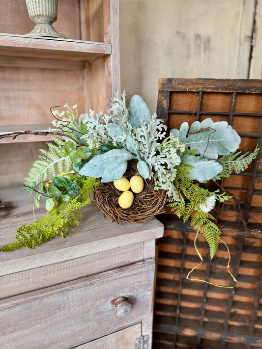 BEST SELLER Bird Nest Wreath, Mothers Day Gift, Spring Wreath, Front Door Decor, Summer Hanger, Egg Wildflower Swag, GIFT