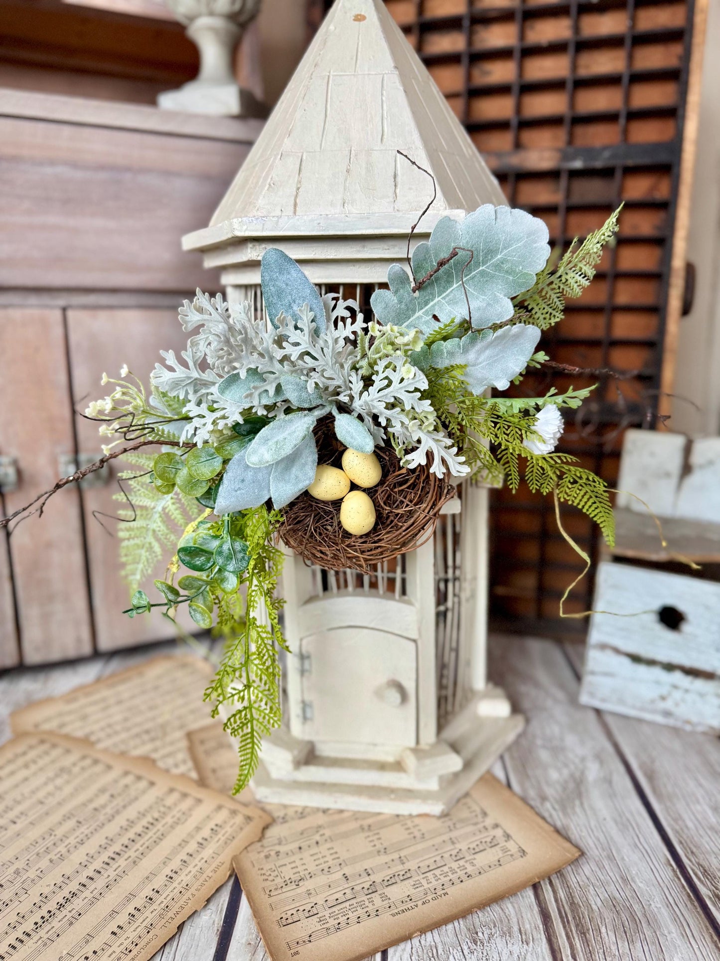 BEST SELLER Bird Nest Wreath, Mothers Day Gift, Spring Wreath, Front Door Decor, Summer Hanger, Egg Wildflower Swag, GIFT