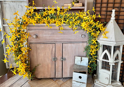 NEW 2025! Yellow Forsythia Garland, Spring Floral Garland, Summer Garland for Fireplace, Mantle Garland Decor, Mothers Day Gift