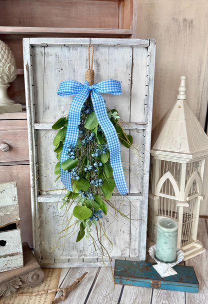 Blueberry Swag, Mothers Day Gifts, Front Door Wreath, Summer Blueberry Wreath, Spring Wreath, Easter Decor, Wild Blueberry Wreath, Kitchen