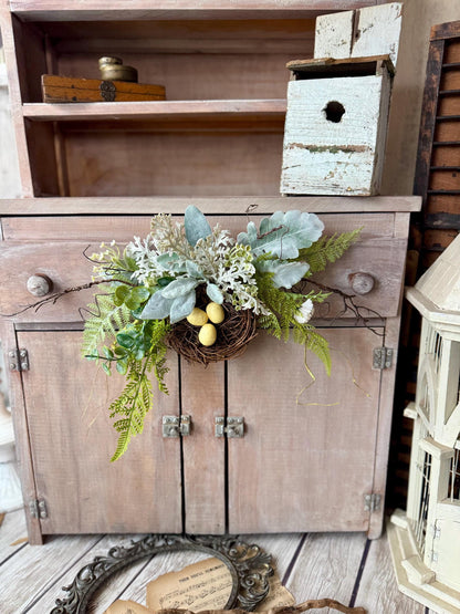 BEST SELLER Bird Nest Wreath, Mothers Day Gift, Spring Wreath, Front Door Decor, Summer Hanger, Egg Wildflower Swag, GIFT