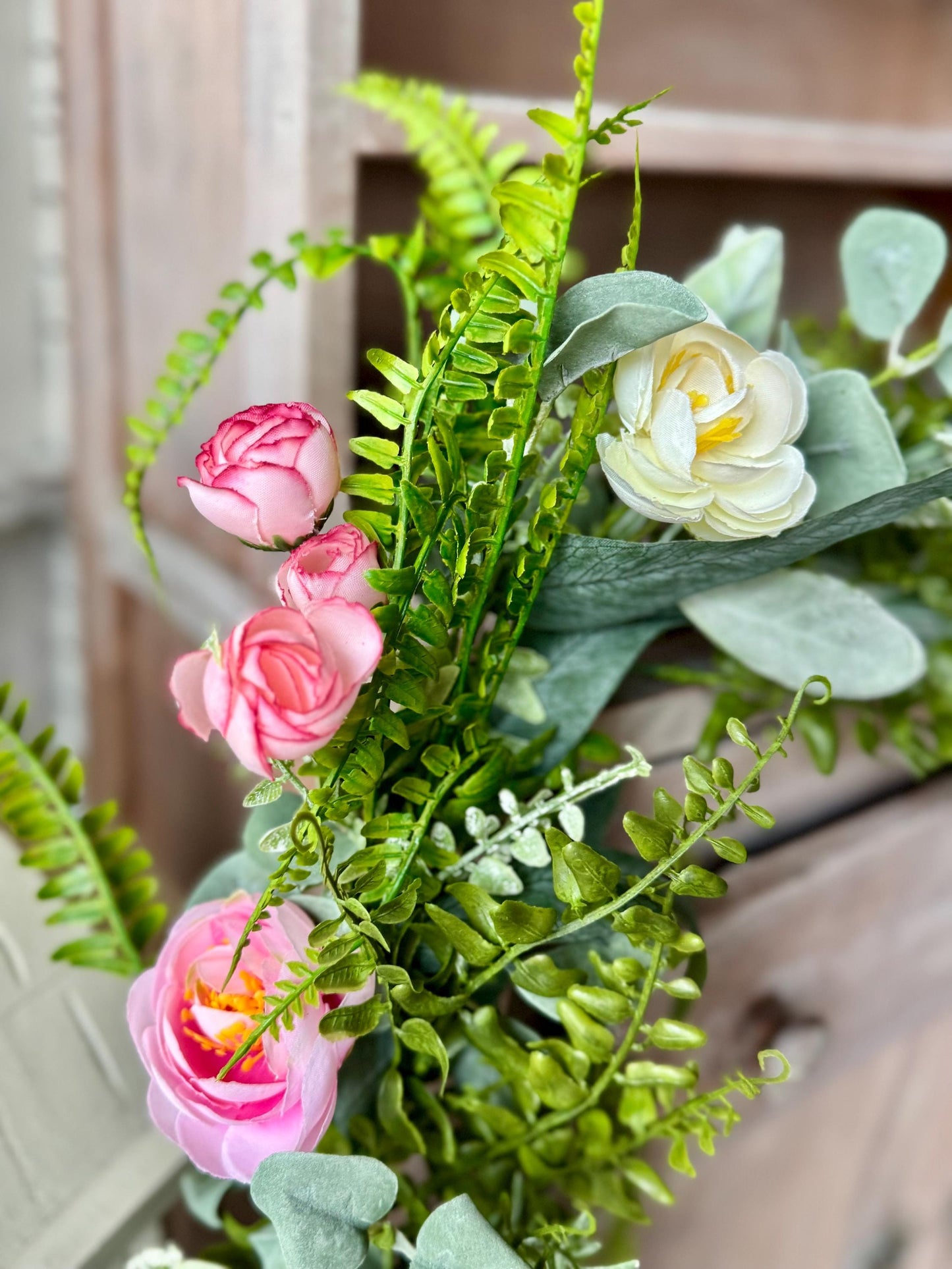 Summer Wildflower Garland, Spring Rose Garland, Summer Garland for Fireplace, Mantle Garland Decor, Wildflower Wedding Garland