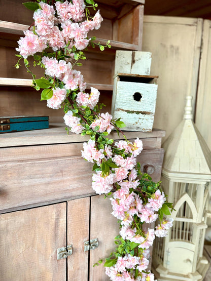 Pink Cherry Blossom c, Spring Pink Garland, Easter Tablescape, Summer Garland, Mothers Day Gift, Wedding Garland, Wedding Arch Garland