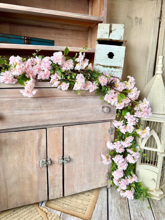 Pink Cherry Blossom Garland, Spring Pink Garland, Easter Tablescape, Summer Garland, Mothers Day Gift, Wedding Garland, Wedding Arch Garland