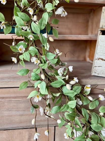 Wildflower Garland, Pussy Willow Garland, Garland for Mantle, White Wedding Garland, White Floral Garland, Country Rustic