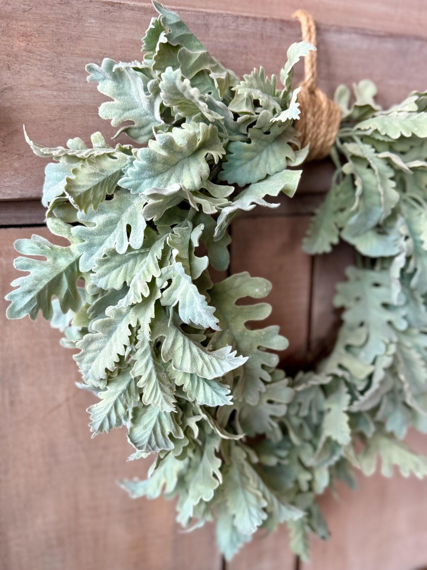 Dusty Miller Wreath, Heart Shaped Wreath, Lambs Ear Wreath, Spring Wreath, Summer Wreath, Apartment Door Wreath, Nursing Home Decor