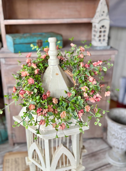 BEST SELLER Mothers Day Candle Wreath, Mothers Day GIFT, Pink Floral Candle Wreath, Summer Wreath, Spring Decor, Easter Decor