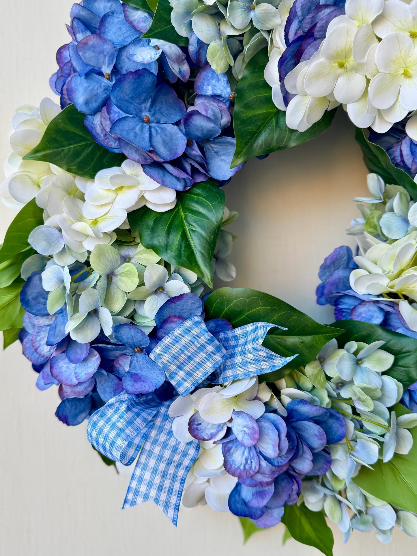 Blue Hydrangea Summer Wreath, Floral Spring Wreaths, Farmhouse Wreath, Wildflower, Front Door Decor, Blue Kitchen Wreath, Blue Door Wreath