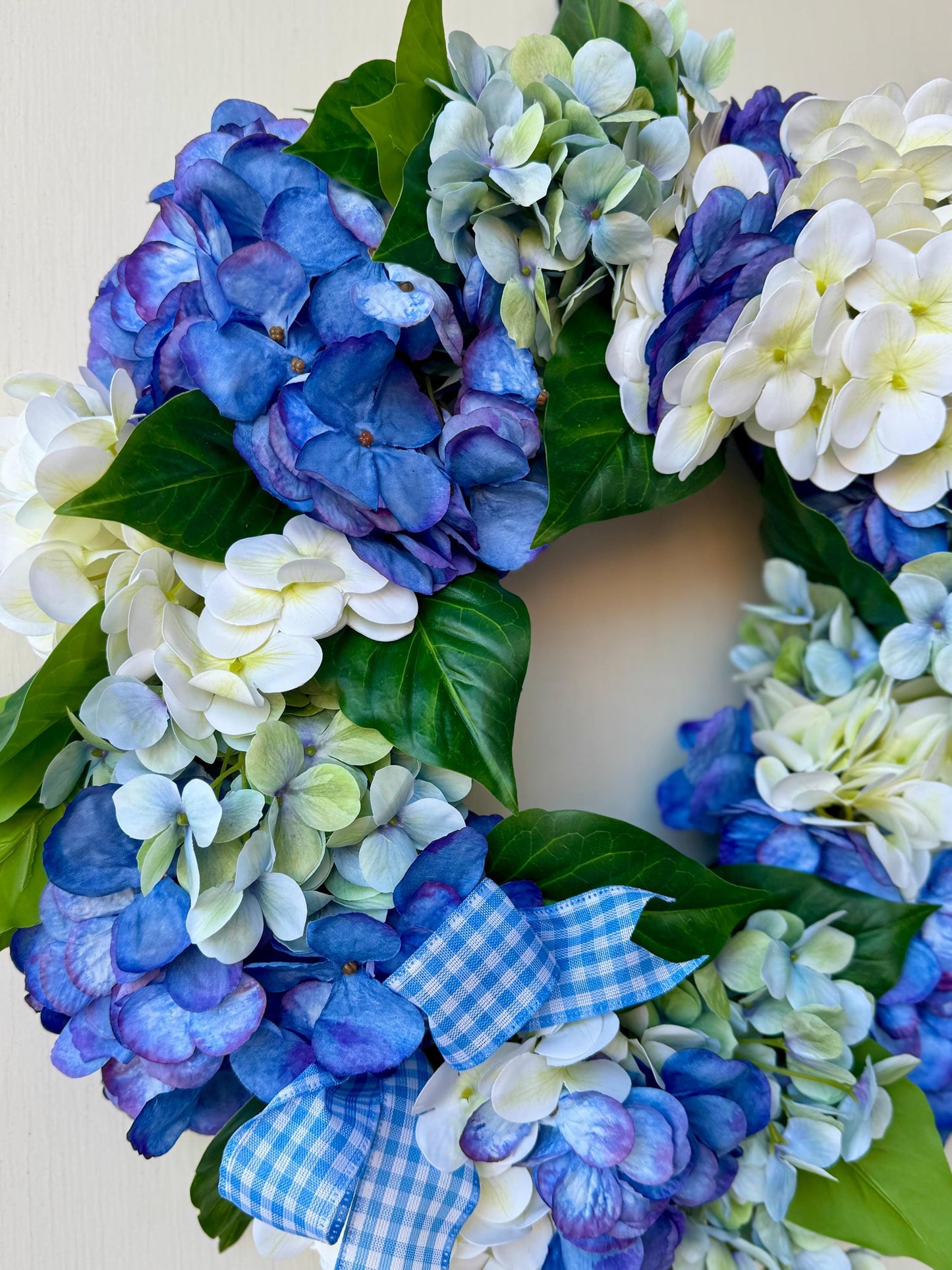 Blue Hydrangea Summer Wreath, Floral Spring Wreaths, Farmhouse Wreath, Wildflower, Front Door Decor, Blue Kitchen Wreath, Blue Door Wreath