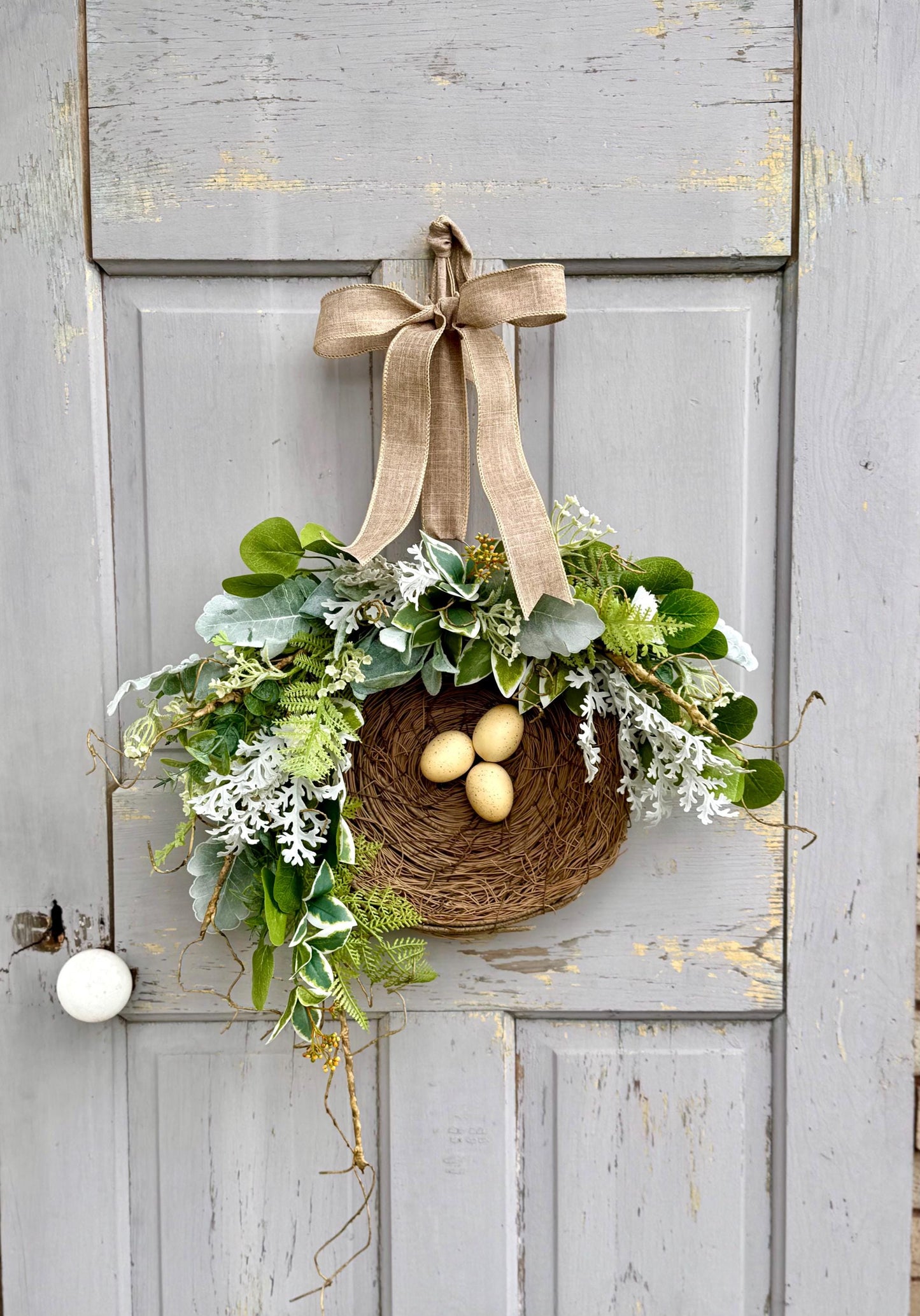 BEST SELLER Bird Nest Wreath, Mothers Day Gift, Spring Wreath, Front Door Decor, Summer Hanger, Egg Wildflower Swag, GIFT