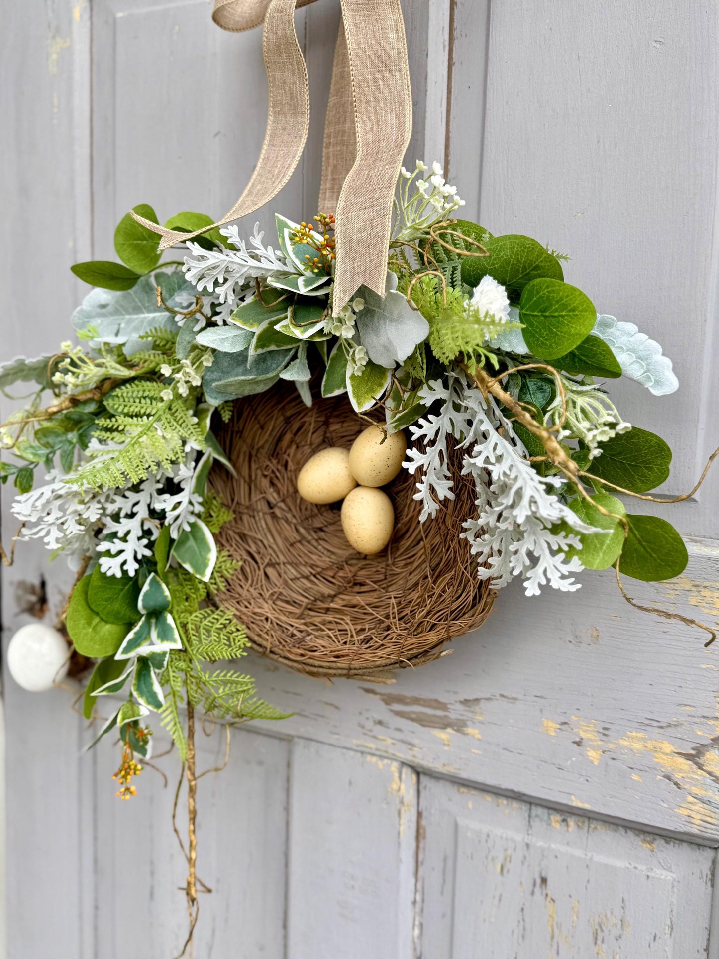 BEST SELLER Bird Nest Wreath, Mothers Day Gift, Spring Wreath, Front Door Decor, Summer Hanger, Egg Wildflower Swag, GIFT
