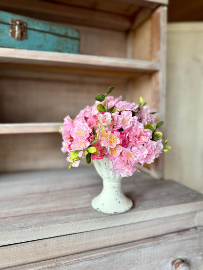 Pink Cherry Blossom Arrangement, Mothers Day Gift, French Country Spring Arrangement, Nursing Home Decor, Cherry Blossom Decor