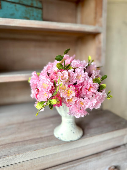 Pink Cherry Blossom Arrangement, Mothers Day Gift, French Country Spring Arrangement, Nursing Home Decor, Cherry Blossom Decor