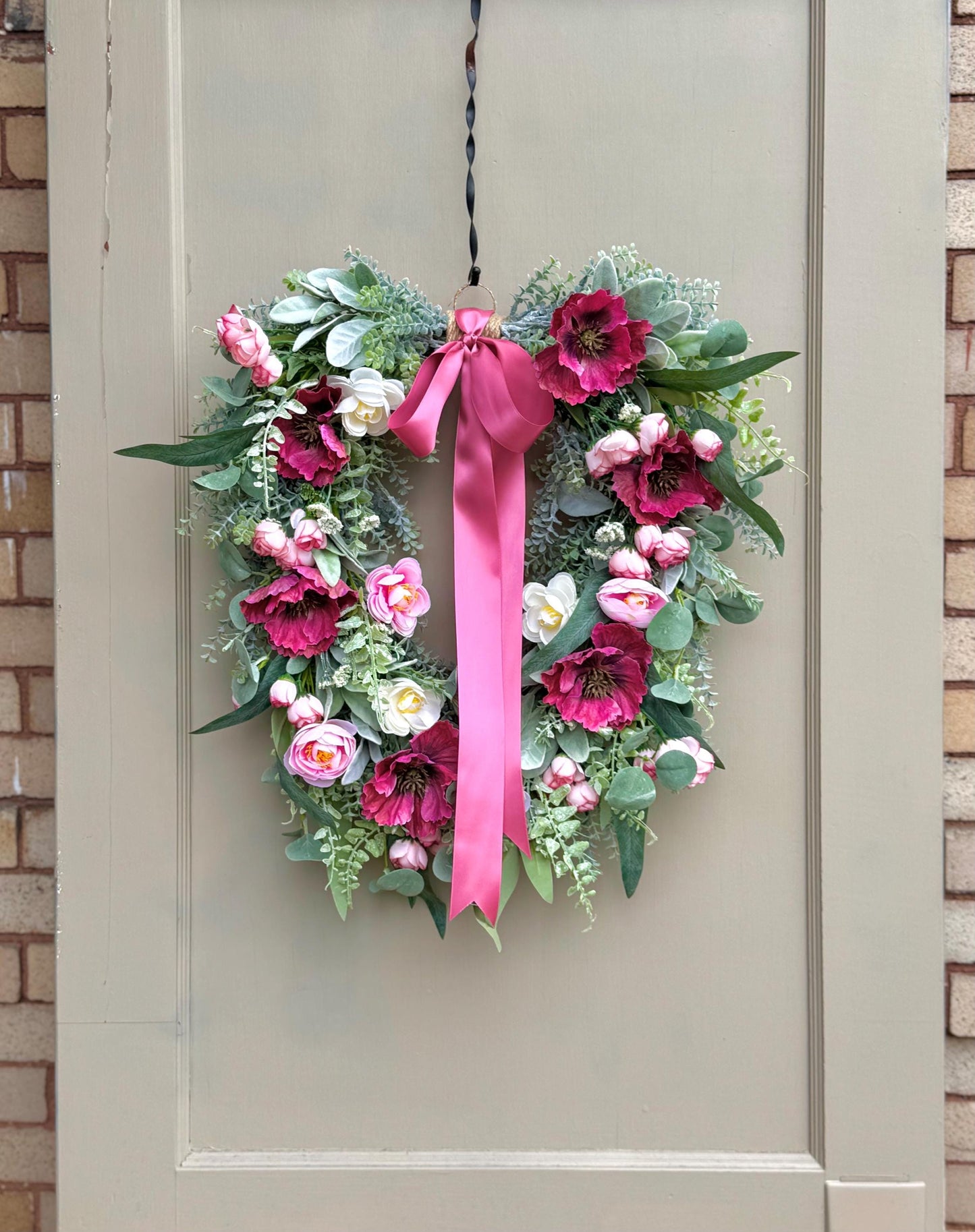 Pink Mothers Day Wreath for Front Door, Summer Wreaths, Pink Rose Porch Decor, Pink Tea Rose Flower Wreath, Spring Front Door Wreath
