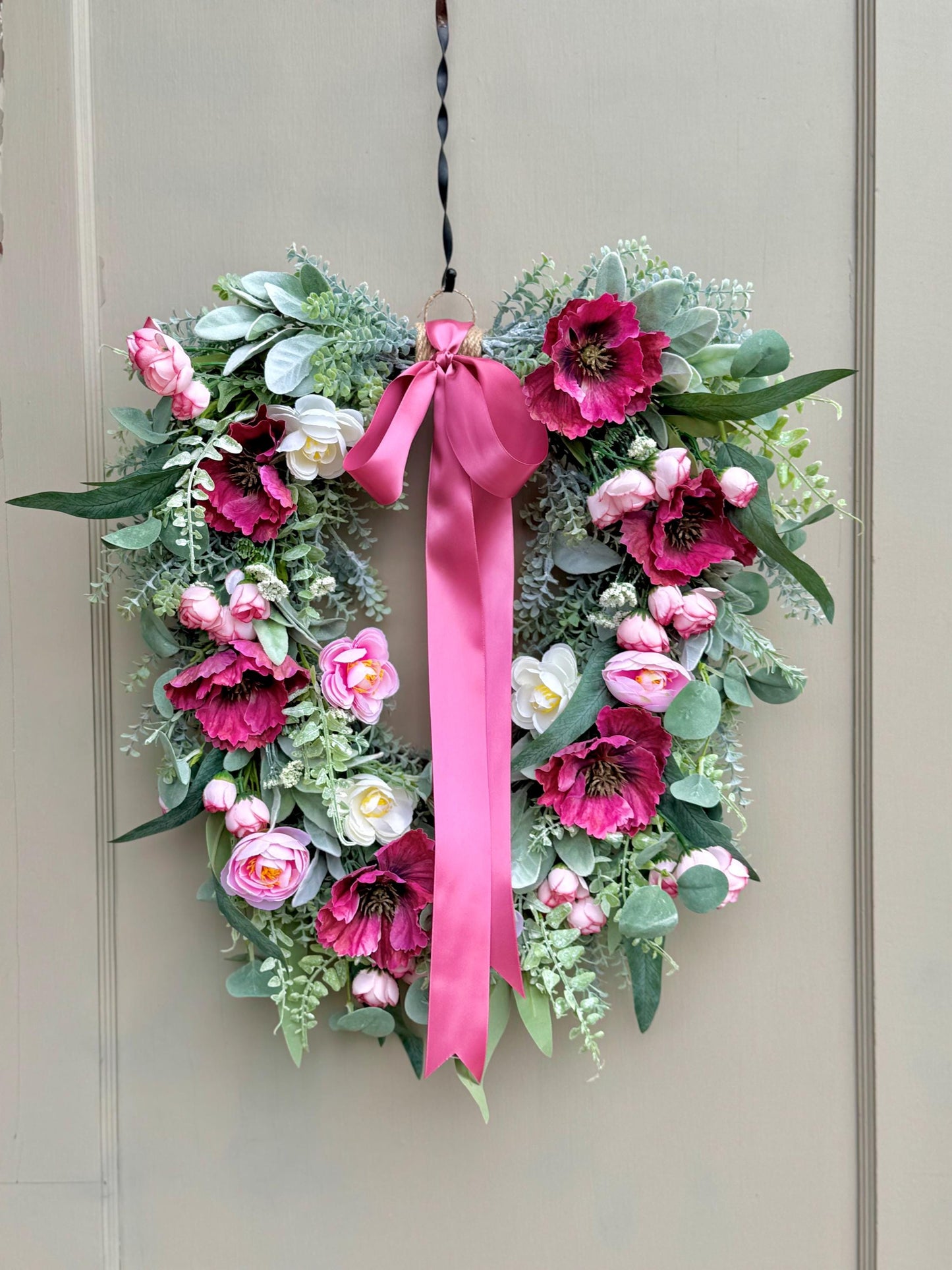 Pink Mothers Day Wreath for Front Door, Summer Wreaths, Pink Rose Porch Decor, Pink Tea Rose Flower Wreath, Spring Front Door Wreath