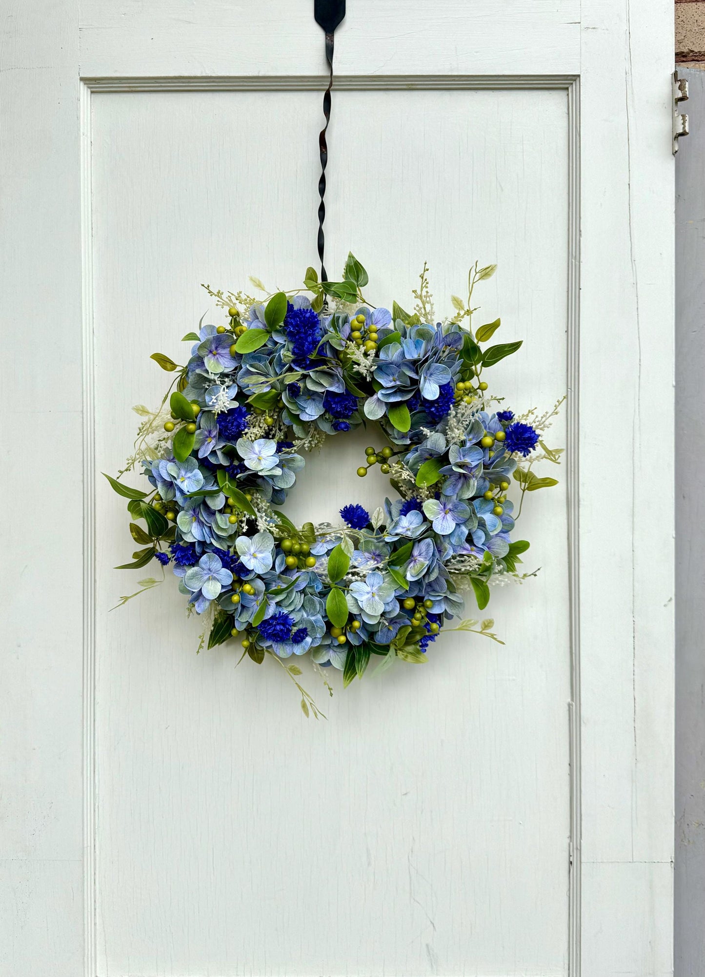 Summer Wreath for a Front Door, Blueberry Wreath, Porch Wreath, Farmhouse Decorations, Wildflower Wedding Decor