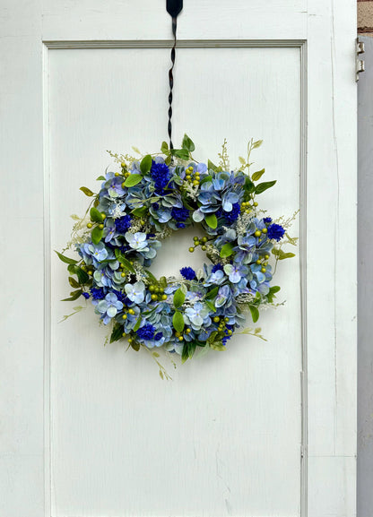 Summer Wreath for a Front Door, Blueberry Wreath, Porch Wreath, Farmhouse Decorations, Wildflower Wedding Decor