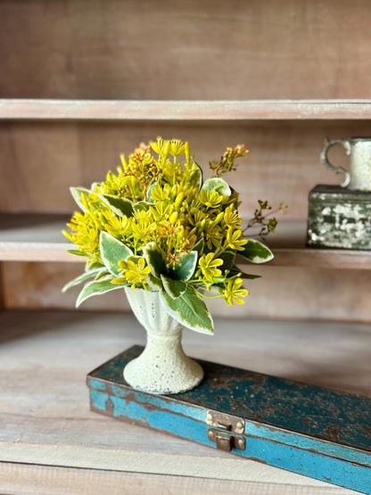 Yellow Flower Mini Arrangement, French Country Spring Arrangement, Easter Table Decor, Mothers Day Gift, Nursing Home Decor