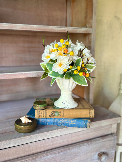 White Cherry Blossom Arrangement, French Country, Spring Arrangement, Nursing Home Decor, Cherry Blossom Decor