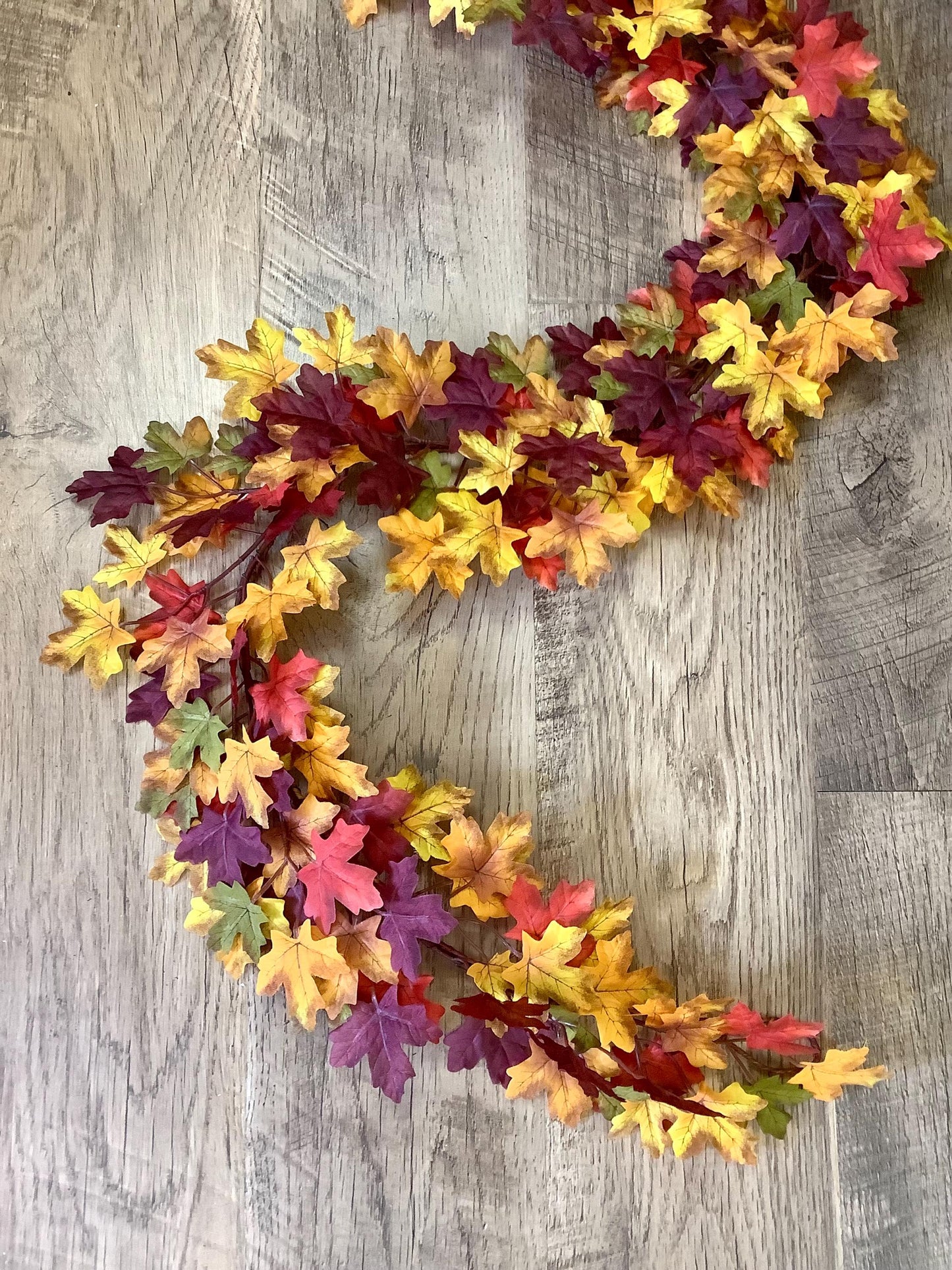 Fall Leaves Garland, Autumn Garland, Handmade Garland for Mantle, Harvest Decor, Fireplace Decor, Table Runner, Fall Centerpiece