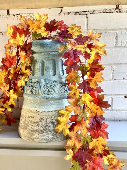 Fall Leaves Garland, Autumn Garland, Handmade Garland for Mantle, Harvest Decor, Fireplace Decor, Table Runner, Fall Centerpiece