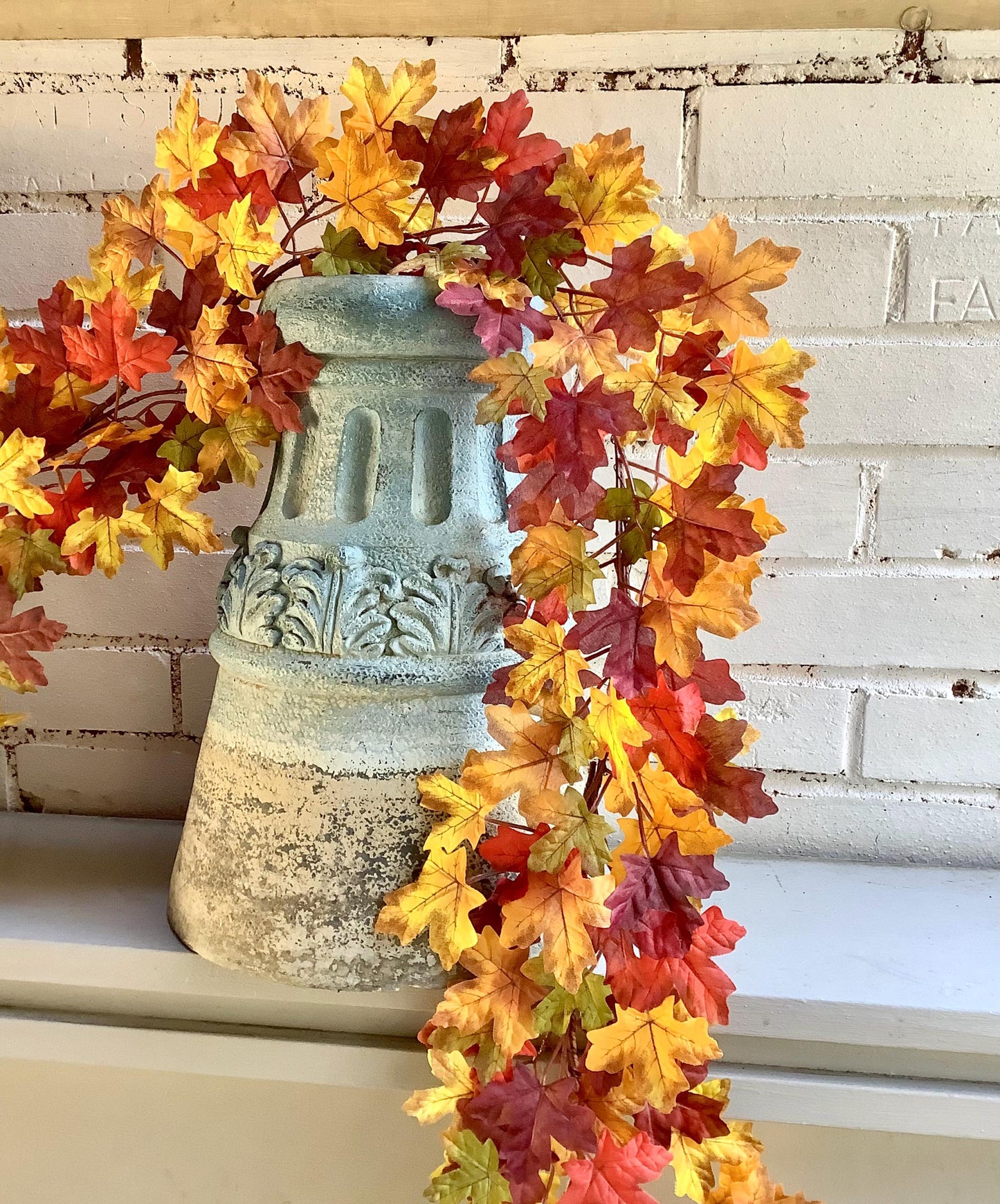 Fall Leaves Garland, Autumn Garland, Handmade Garland for Mantle, Harvest Decor, Fireplace Decor, Table Runner, Fall Centerpiece
