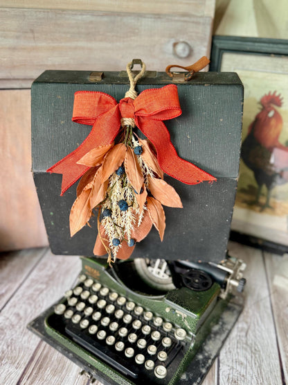 NEW 2025! Mini Fall Swag Wreath, Beige Boho Fall Swag, Fall Blueberry Swag