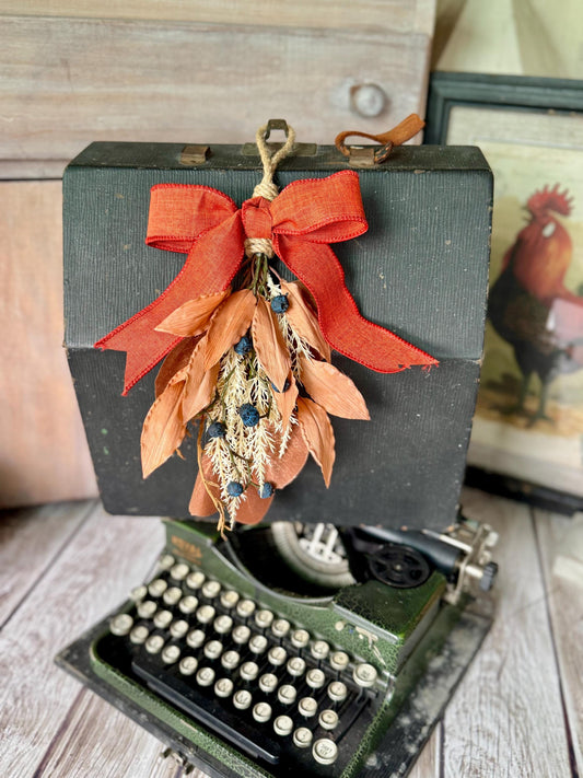 NEW 2025! Mini Fall Swag Wreath, Beige Boho Fall Swag, Fall Blueberry Swag
