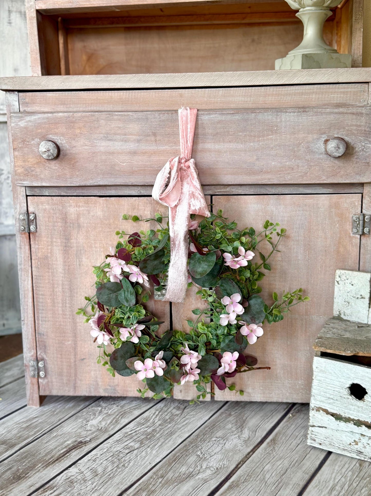 Pink Eucalyptus Wreath, Purple Summer Garland, Pink Summer Wreath, Rustic Vine Decor, Cabinet Wreath, Accent Wreath, wedding decor