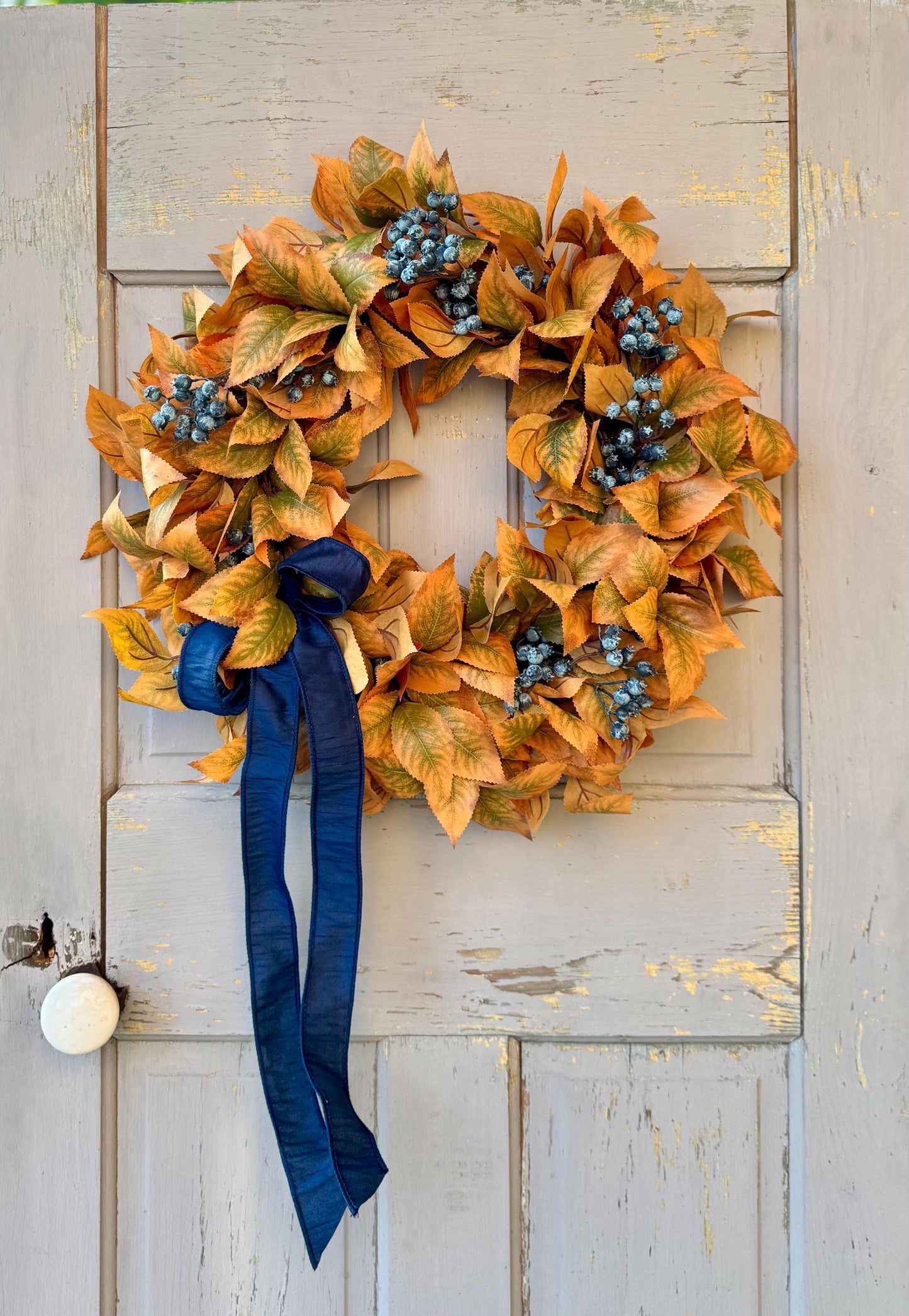 NEW 2025! Fall Blueberry Wreath, Fall Wreath for Front Door, Year Round, Everyday Wreath, Porch Wreath, Pre Fall Wreath