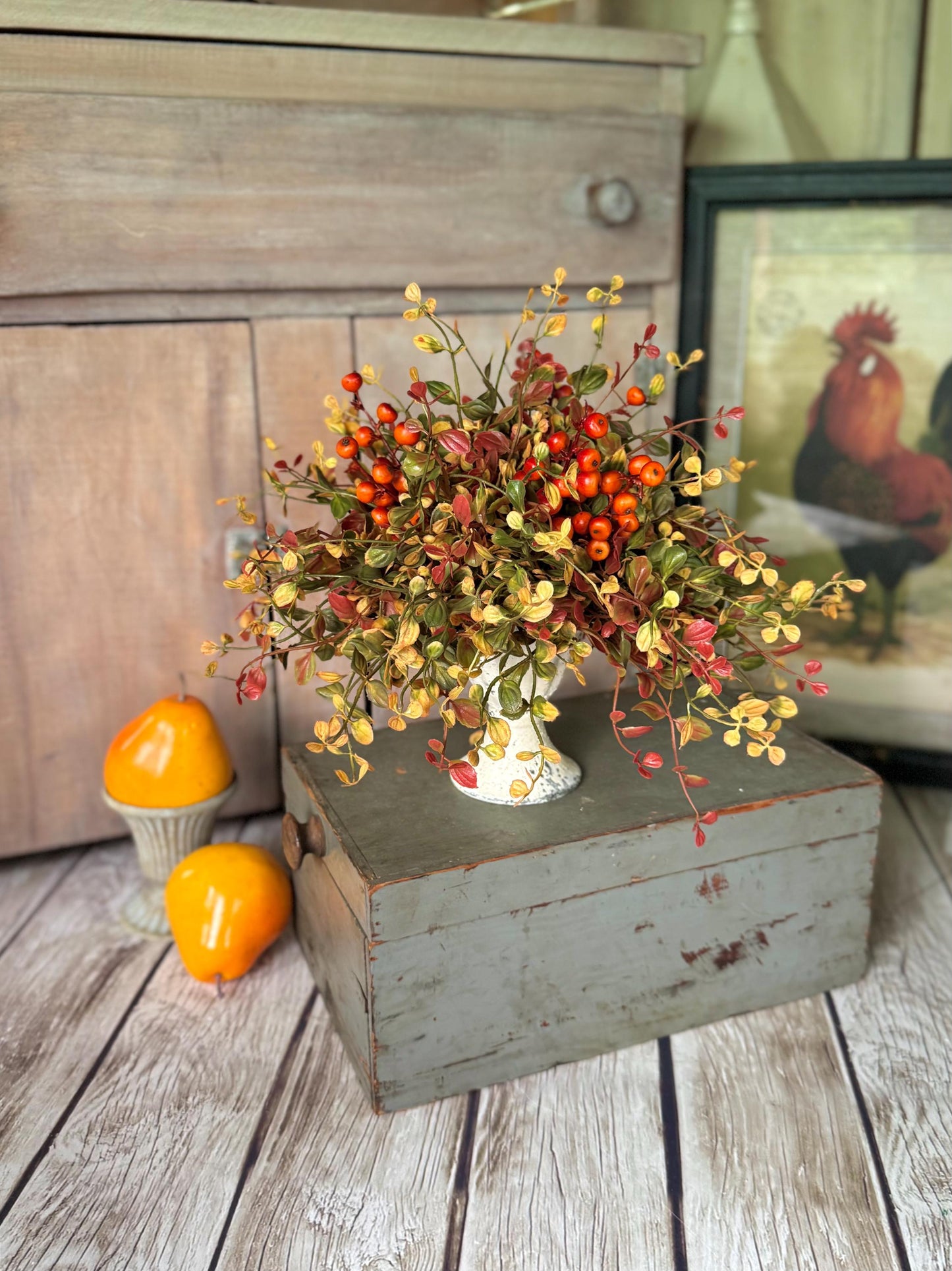 Fall Greenery Arrangement, French Country Fall Arrangement, Autumn Vine Tabletop, Fall vine and Berry Arrangement, Fall Wedding Table Decor