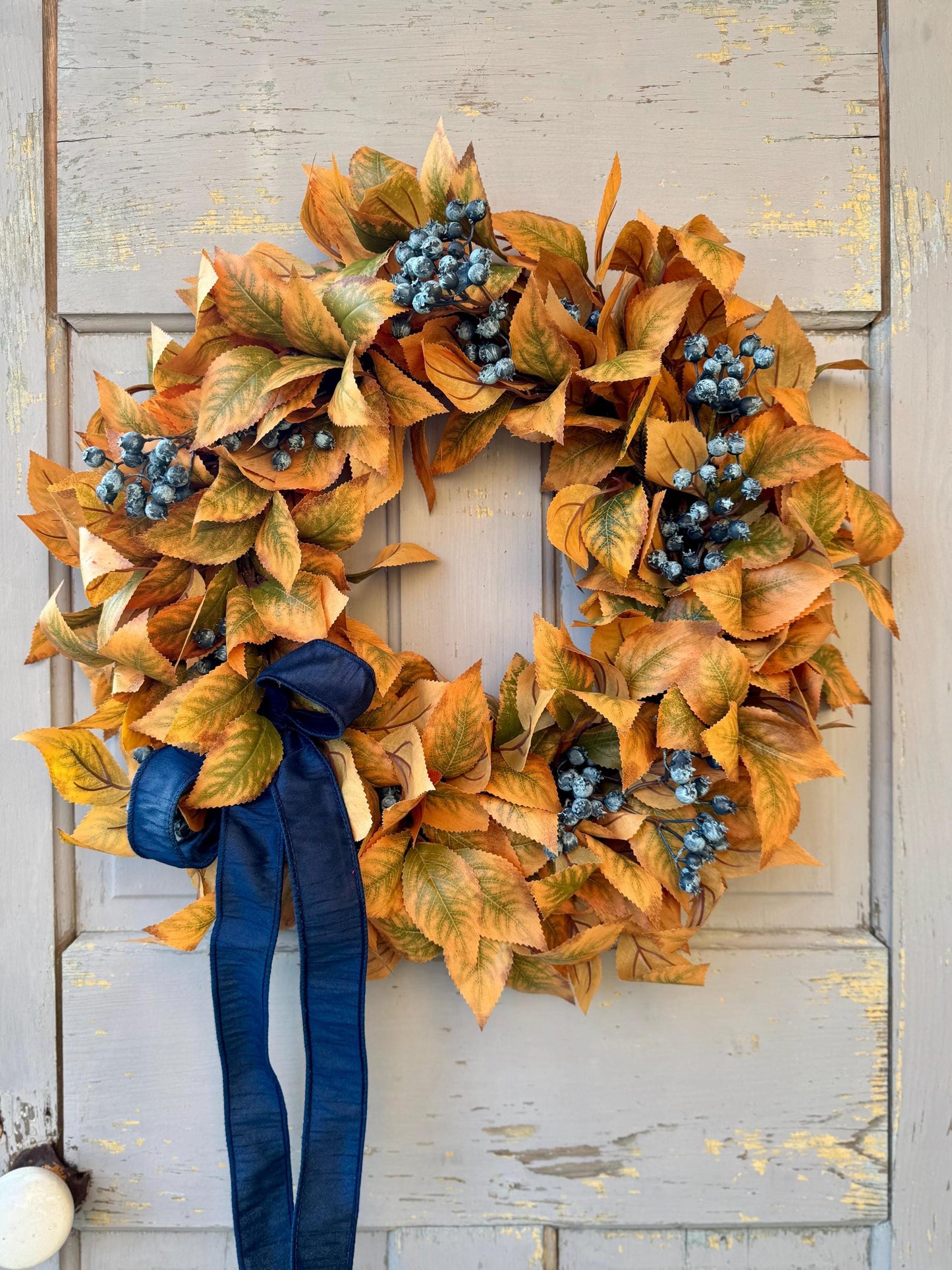 NEW 2025! Fall Blueberry Wreath, Fall Wreath for Front Door, Year Round, Everyday Wreath, Porch Wreath, Pre Fall Wreath