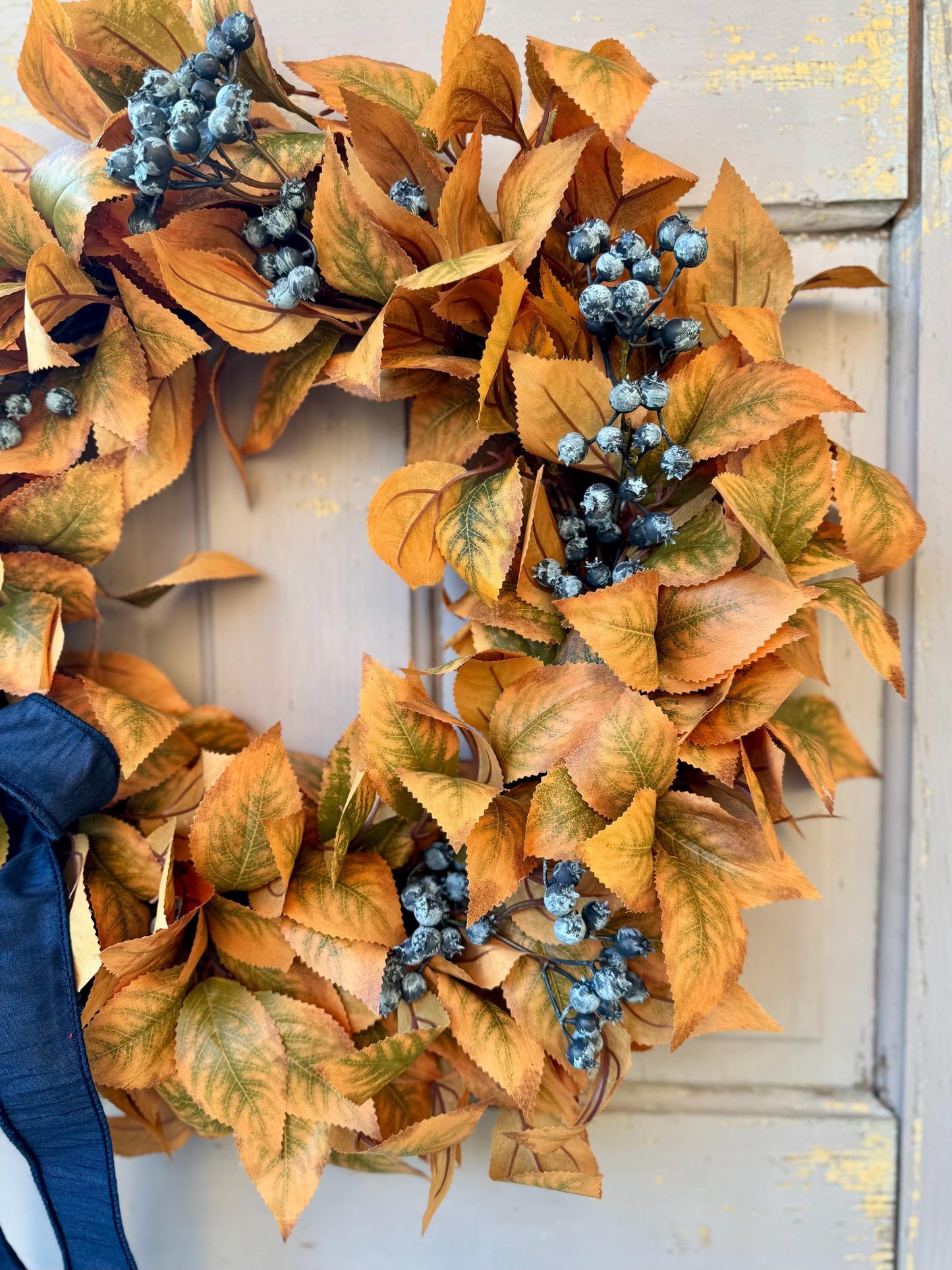 NEW 2025! Fall Blueberry Wreath, Fall Wreath for Front Door, Year Round, Everyday Wreath, Porch Wreath, Pre Fall Wreath