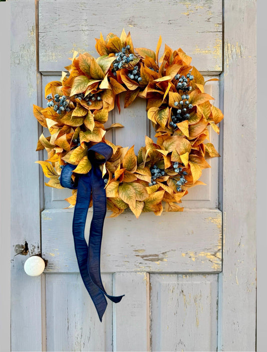 NEW 2025! Fall Blueberry Wreath, Fall Wreath for Front Door, Year Round, Everyday Wreath, Porch Wreath, Pre Fall Wreath