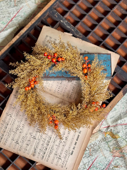 Fall Wheat Wreath, Fall Wreath, Autumn Candle Wreath, Faux Wheat Decor, Harvest Decor, Thanksgiving Table Accent, Kitchen Cabinets