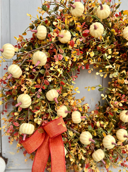Fall Vine Wreath for Front Door, Bog Pimpernel Wreath, Autumn Wreath, Vine and Berry Wreath, Fall Wreath, Rustic Wreath
