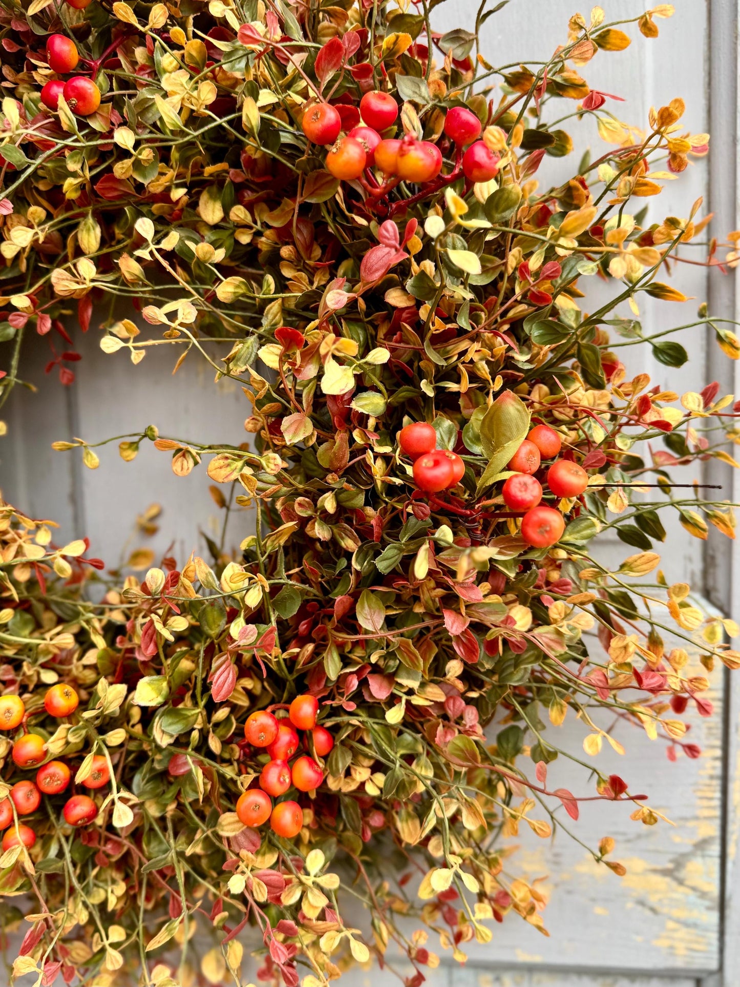 Fall Vine Wreath for Front Door, Bog Pimpernel Wreath, Autumn Wreath, Vine and Berry Wreath, Fall Wreath, Rustic Wreath