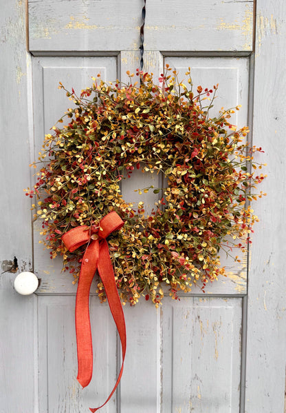 Fall Vine Wreath for Front Door, Bog Pimpernel Wreath, Autumn Wreath, Vine and Berry Wreath, Fall Wreath, Rustic Wreath