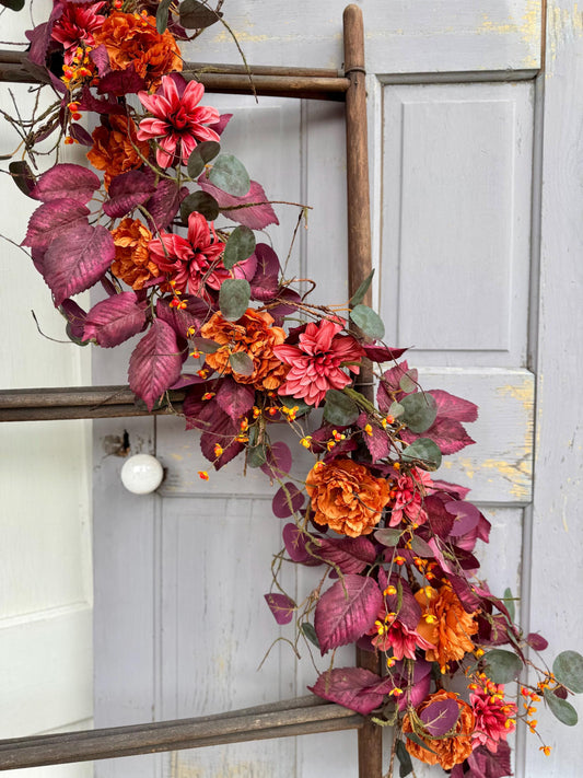NEW 2025! Fall Garland, Bittersweet Garland, Fall Floral Garland, Purple Garland, Fall Bittersweet Vine Garland, Fireplace Mantel Garland