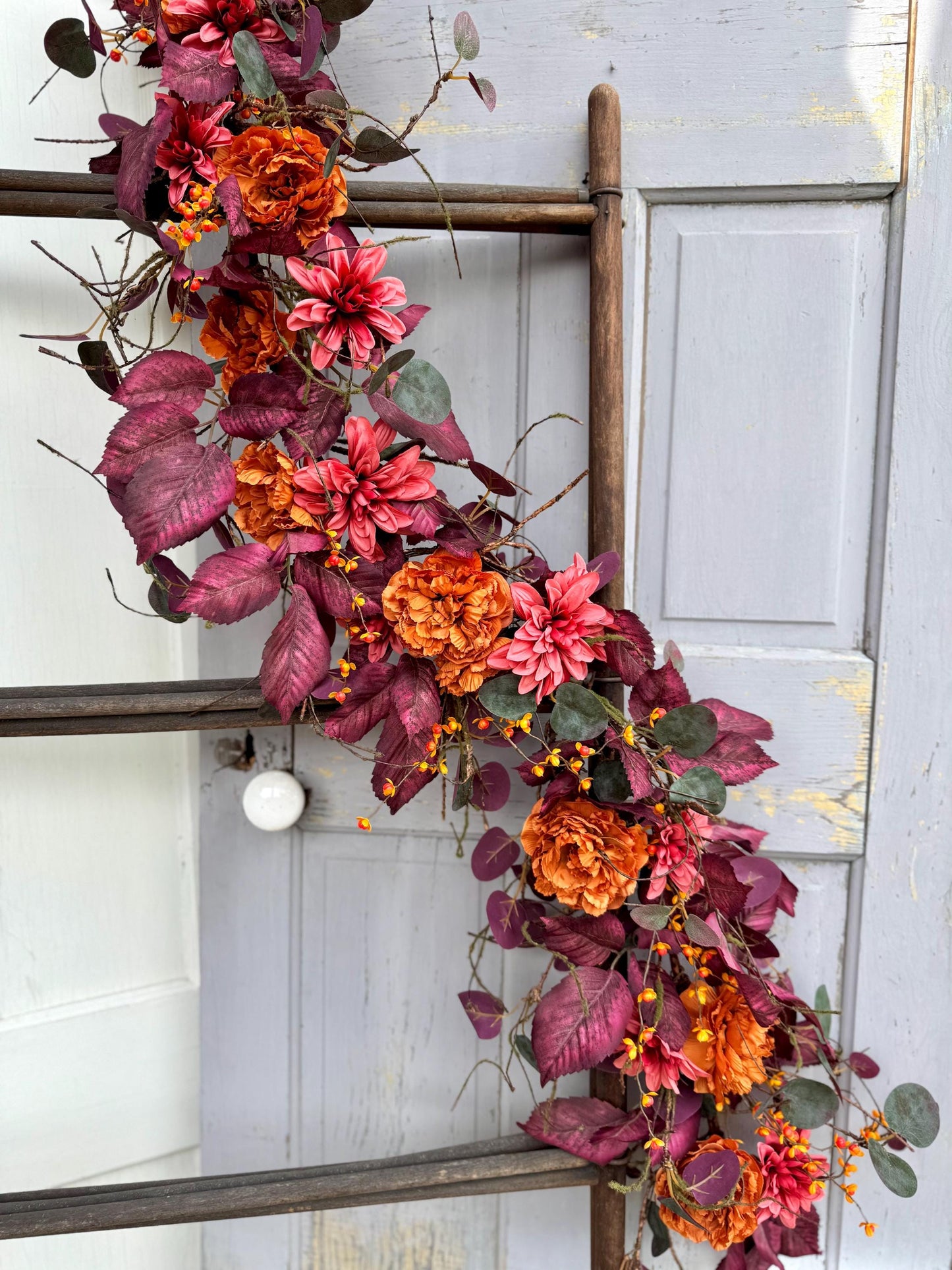 NEW 2025! Fall Garland, Bittersweet Garland, Fall Floral Garland, Purple Garland, Fall Bittersweet Vine Garland, Fireplace Mantel Garland