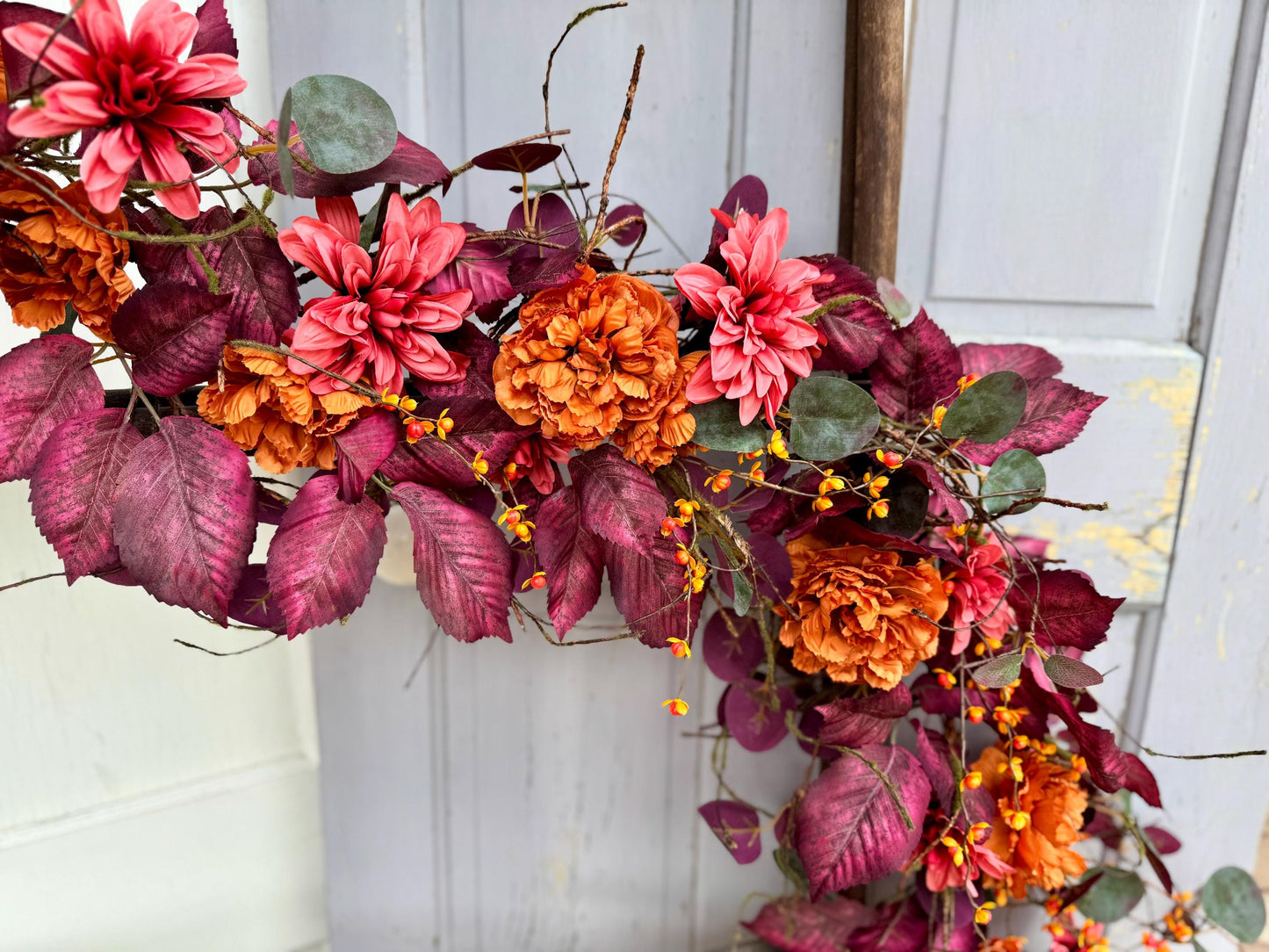 NEW 2025! Fall Garland, Bittersweet Garland, Fall Floral Garland, Purple Garland, Fall Bittersweet Vine Garland, Fireplace Mantel Garland