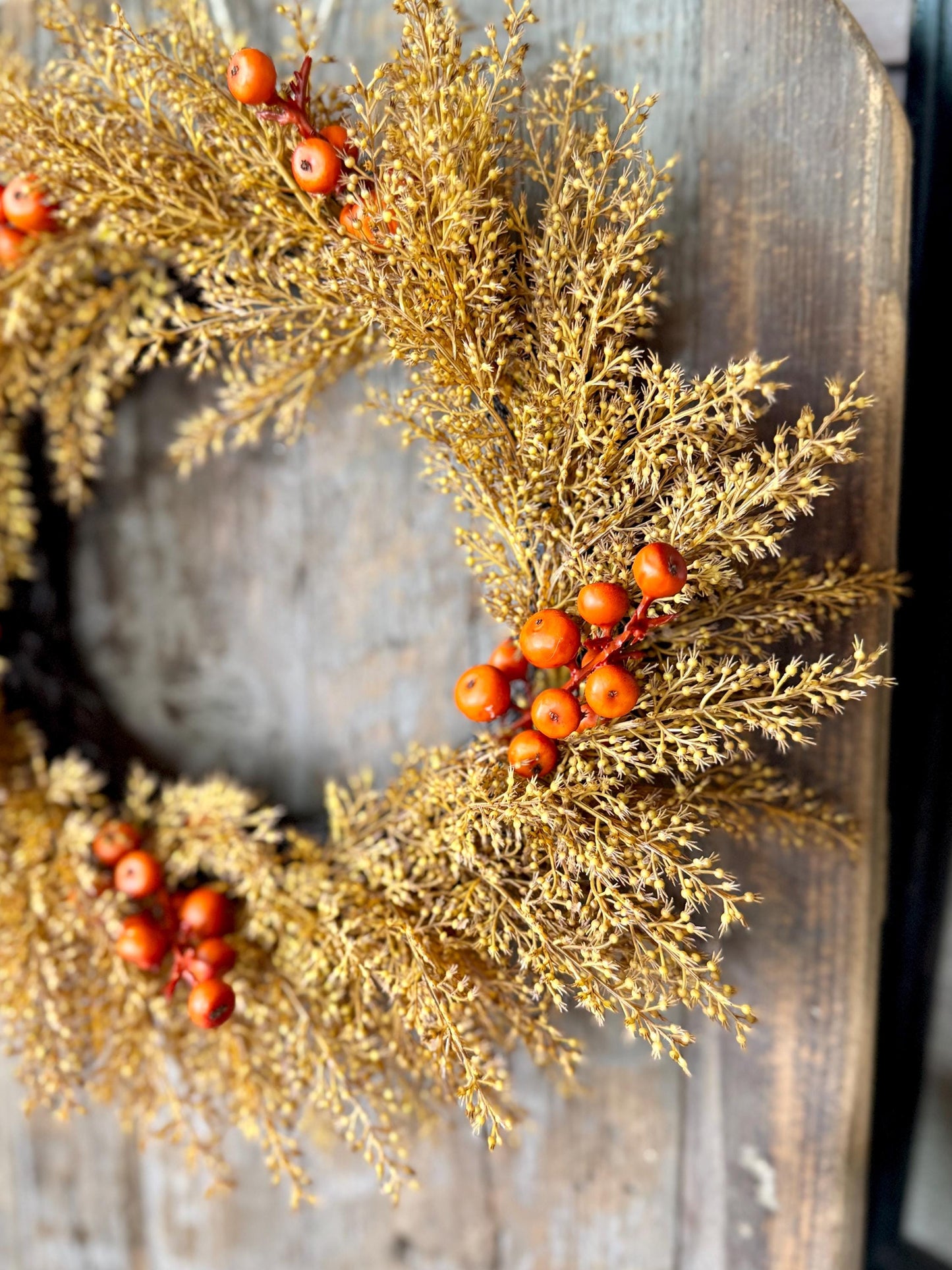 Fall Wheat Wreath, Fall Wreath, Autumn Candle Wreath, Faux Wheat Decor, Harvest Decor, Thanksgiving Table Accent, Kitchen Cabinets