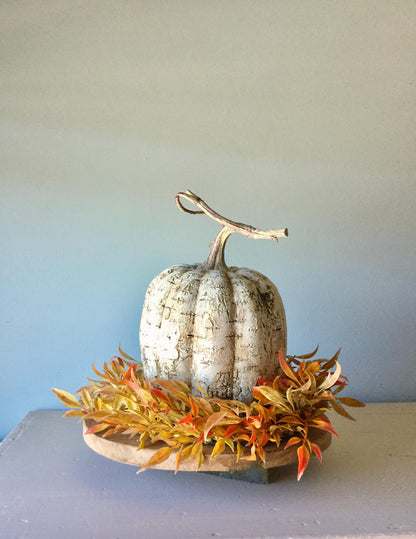 Fall Candle Wreath Ring, Farmhouse Decor, Harvest Table, Apartment Door Decor, Thanksgiving Table Decor, Kitchen Cabinet Wreath