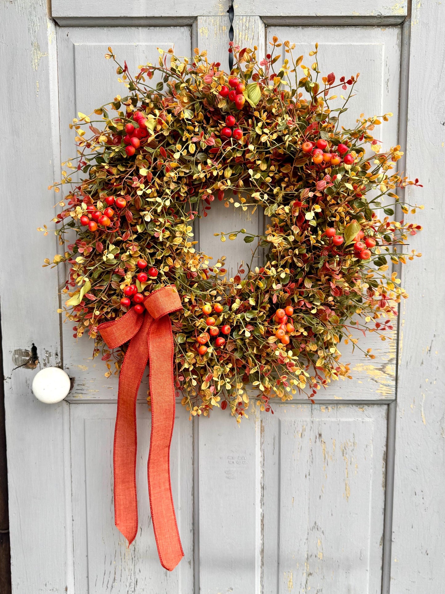 Fall Vine Wreath for Front Door, Bog Pimpernel Wreath, Autumn Wreath, Vine and Berry Wreath, Fall Wreath, Rustic Wreath