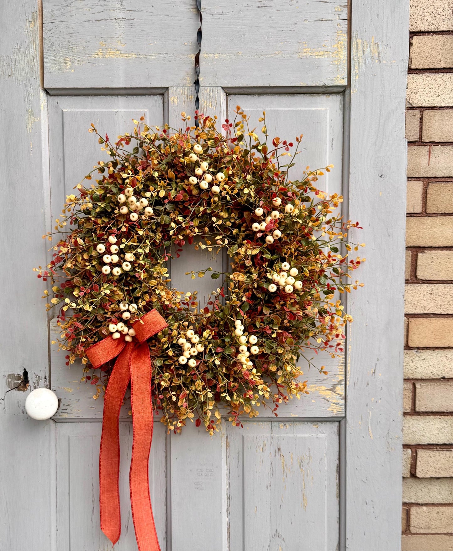 Fall Vine Wreath for Front Door, Bog Pimpernel Wreath, Autumn Wreath, Vine and Berry Wreath, Fall Wreath, Rustic Wreath