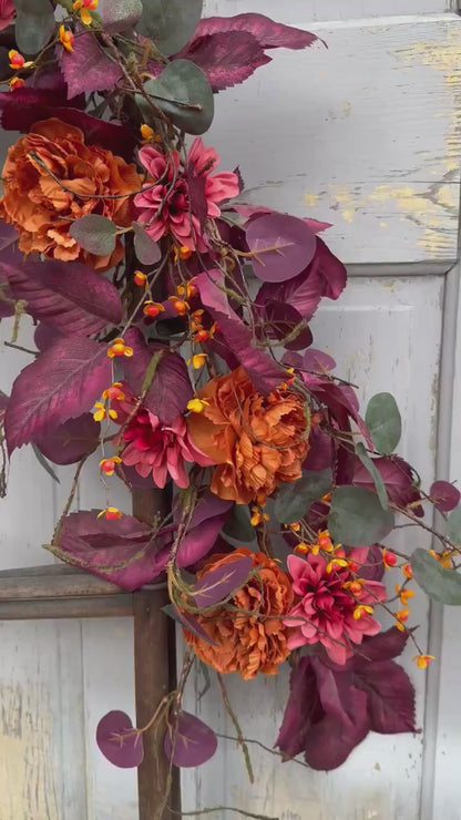 NEW 2025! Fall Garland, Bittersweet Garland, Fall Floral Garland, Purple Garland, Fall Bittersweet Vine Garland, Fireplace Mantel Garland